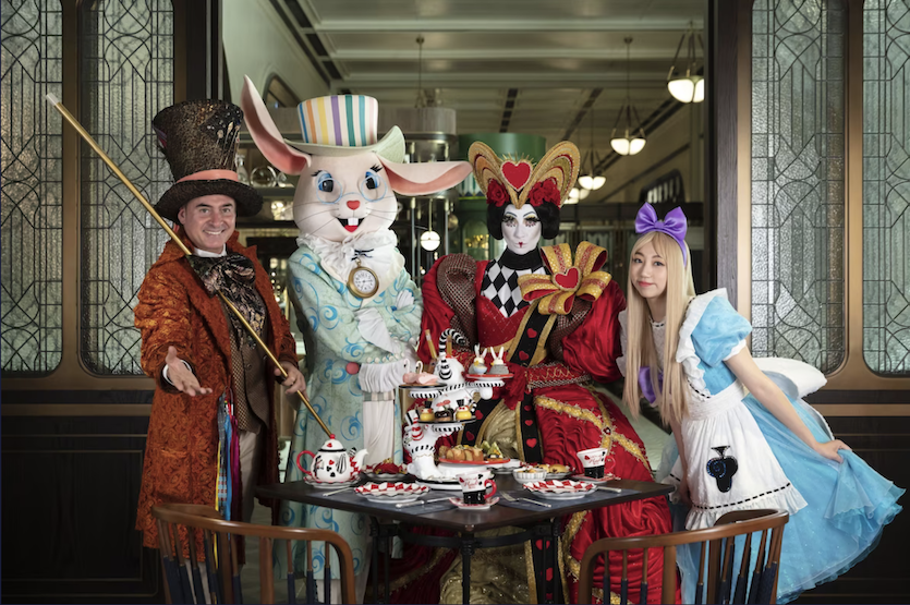 Alice in Wonderland reenactors are very popular with children staying at The Londoner resort and casino.